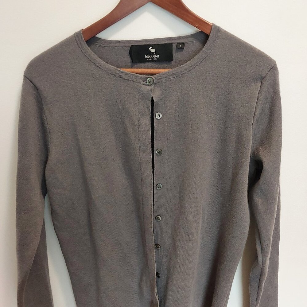 Black Goat Cashmere Grey Cardigan